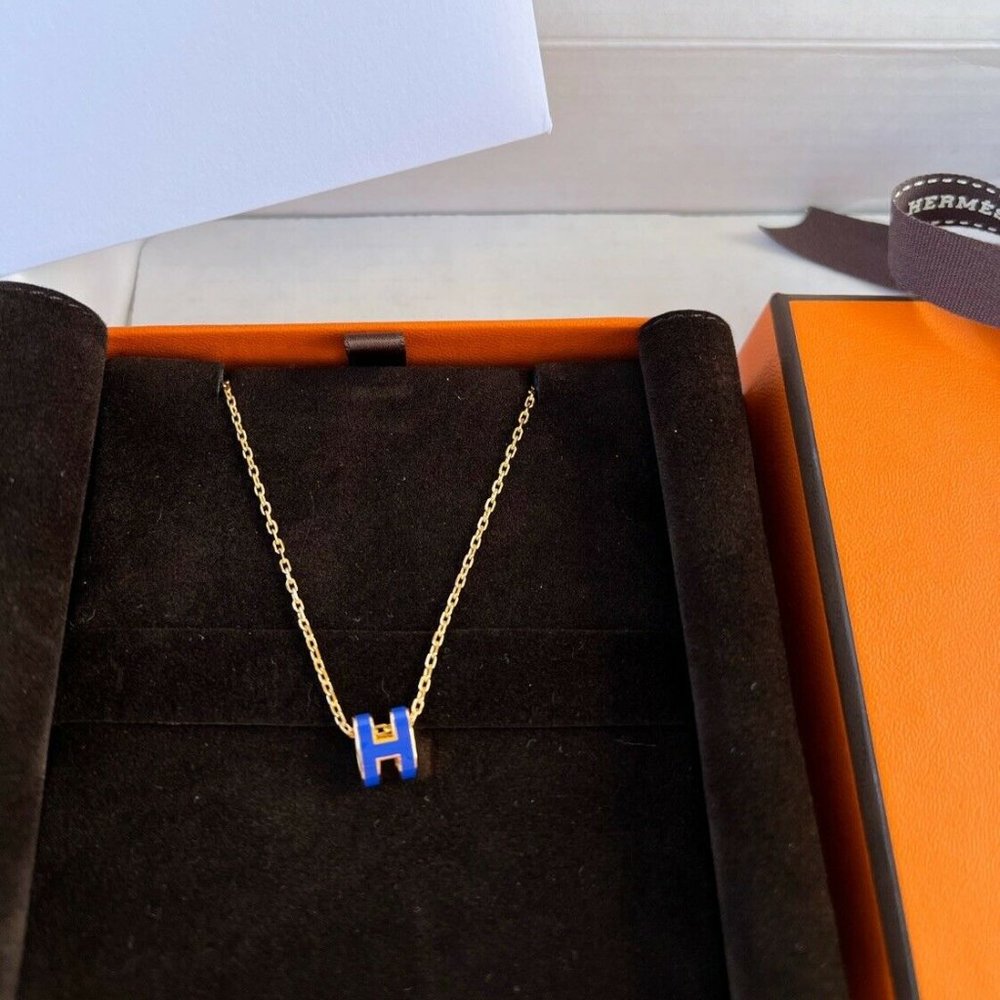 NWT Hermes Pop H Mini Pendant Blue palladium hardware - Picture 3 of 3